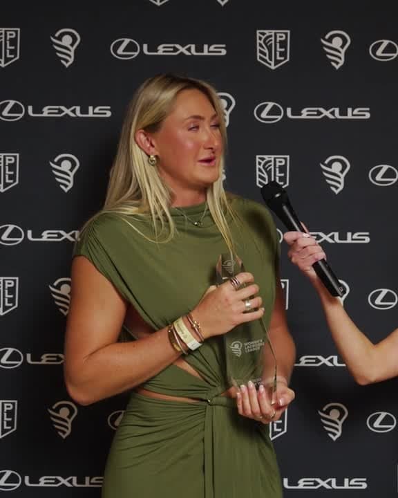 Rachel Clark after being named the Attacker of the Year